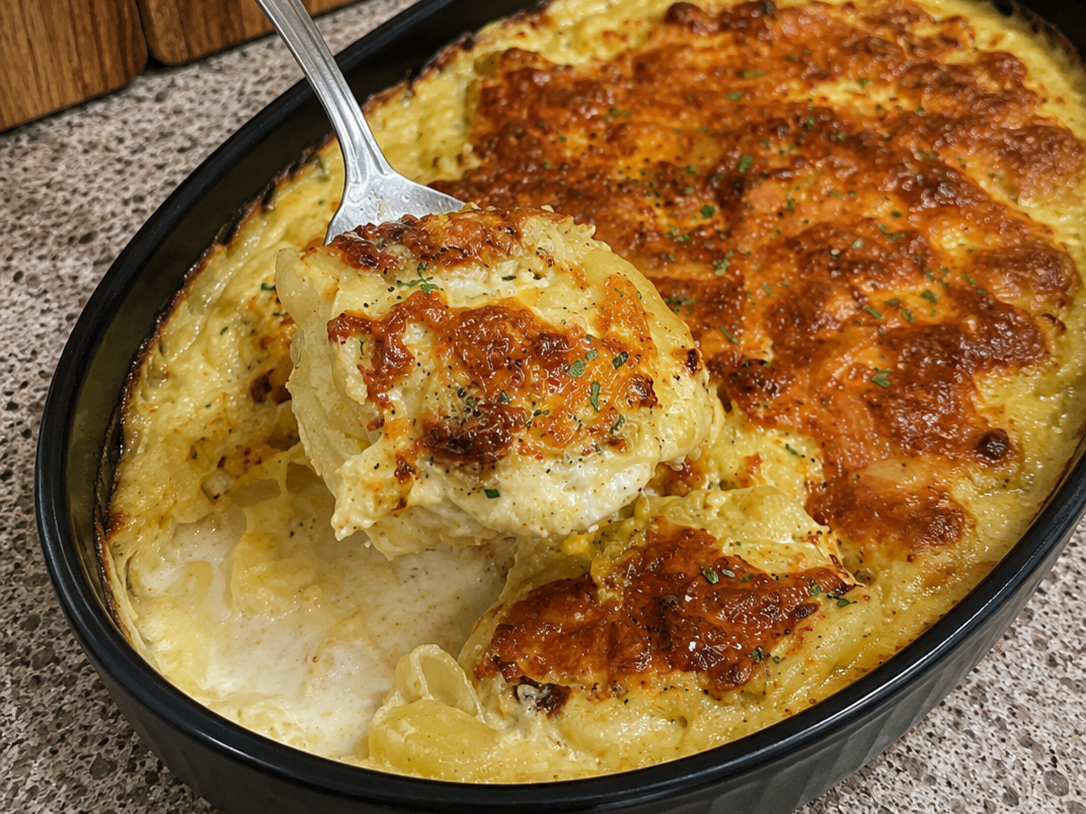 Air fryer potato gratin